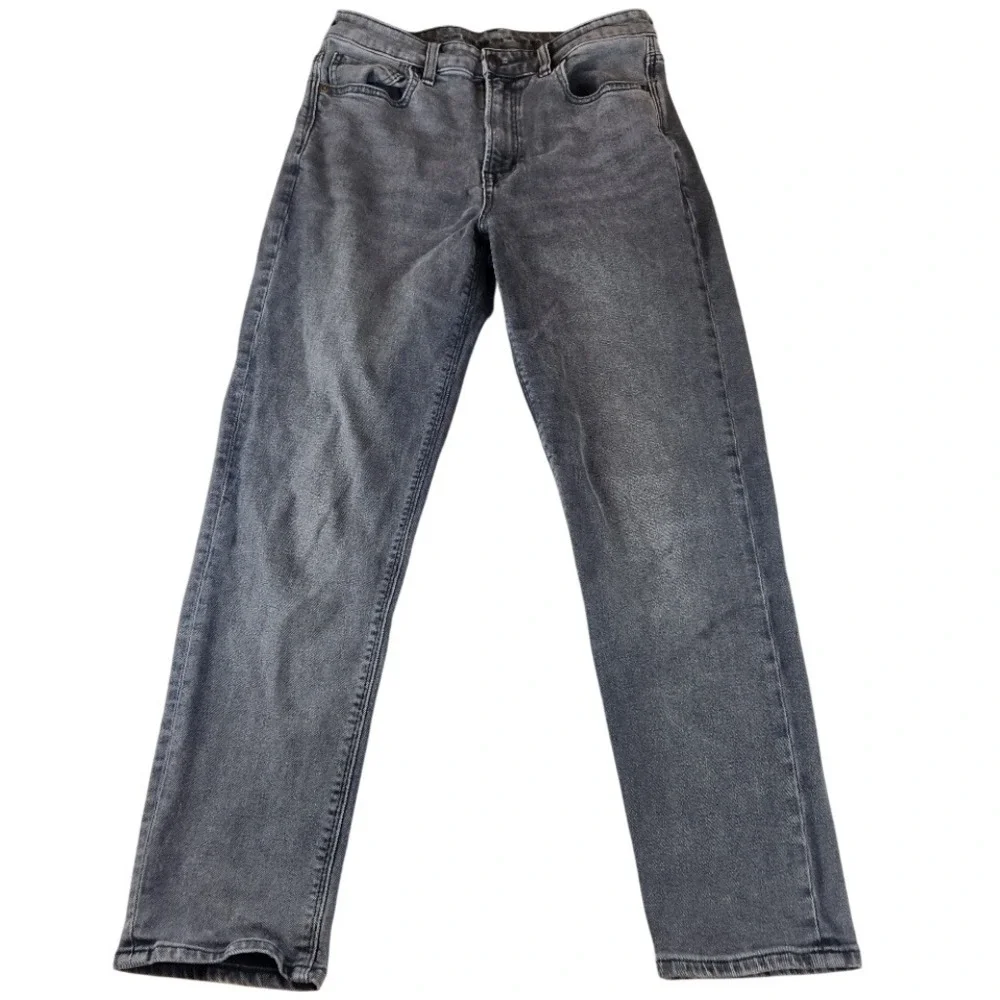 American Eagle Stretch Jeans Faded Black Denim Womens Size 6 Slim‎ Straight